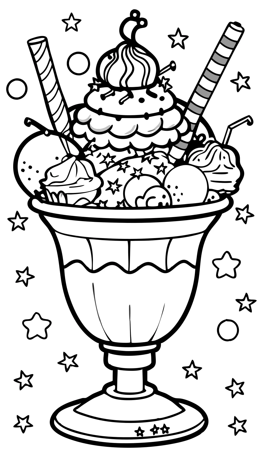 ice cream sundae coloring pages